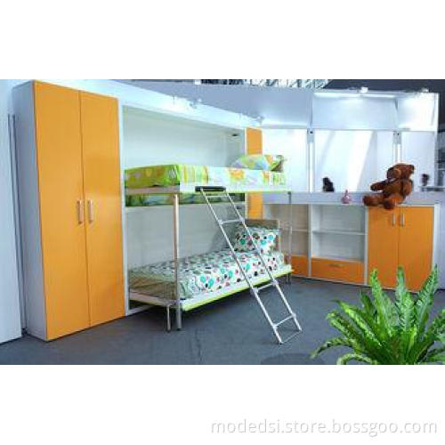 Foldable MDF Horizontal Bunk Wall Beds , Double Decker disa